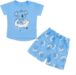 Pijama de vară din bumbac pentru bebeluși New Baby Dream, albastru