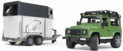 BRUDER LAND ROVER DEFENDER cu remorcă pentru cai