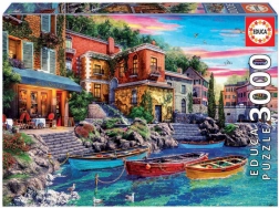Puzzle 3000 piese Apus pe lacul Como Italia