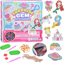 Calendar advent creativ cu pictură cu diamante – brelocuri