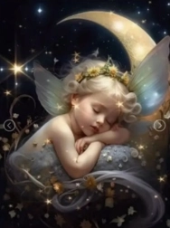 Pictură cu diamante îngeraș adormit 30 × 40 cm