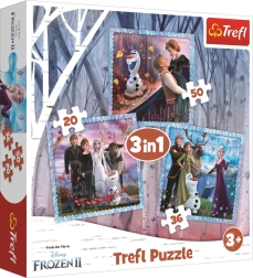 Puzzle 3v1 Regatul de Gheață Poveste Magică Trefl