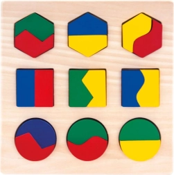 Bino puzzle din lemn – forme geometrice