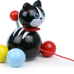 Vilac pisicuța de tras Minou – jucărie din lemn cu șnur