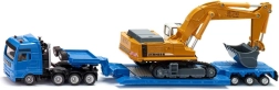 Camion cu semiremorcă platformă joasă și excavator pe șenile 1:87