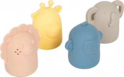 Set de jucării din silicon pentru apă small foot (leu, elefant, girafă, maimuțică)