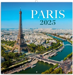 Calendar de perete cu spațiu pentru notițe Paris 2025, 30 × 30 cm