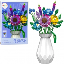 Set de construcție buchet de flori în vază albă – 543 piese