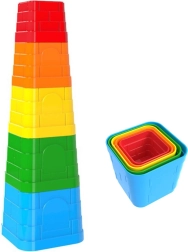Kubus baby piramidă pătrată de stivuit, 5 piese