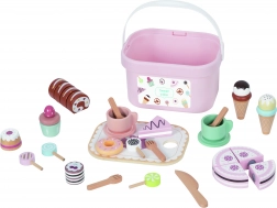 set din lemn cu dulciuri sweet cake în cutie