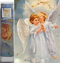 Pictură cu diamante Îngeri pe cer 30x40 cm