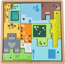 TREFL puzzle din lemn – joc logic Pixel Gang