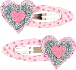 Agrafe de păr cu inimioare - 2 buc