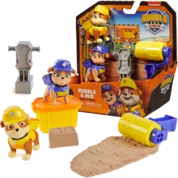 Set de construcție PAW PATROL Rubble & Crew cu nisip kinetic și accesorii