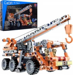 Set de construcție CaDA macara mobilă 22 cm, portocaliu, pull-back, 272 piese