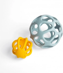 mingi active din silicon BIGJIGS TOYS pentru bebeluși (set 2 buc)