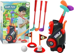 Set mini golf pentru copii cu cărucior pe roți
