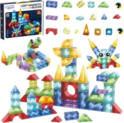 Woopie cuburi magnetice de construcție 3D – set educațional cu 63 de piese