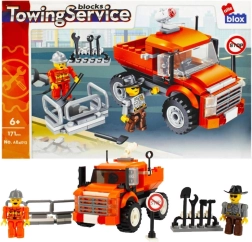 Set de construcție serviciu de tractare – vehicul de lucru portocaliu cu figurine