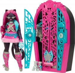 Monster High Secrete înfricoșătoare Catty Noir – jucărie cu garderobă și surprize