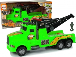 Camion de tractare din plastic cu troliu 1:10, verde