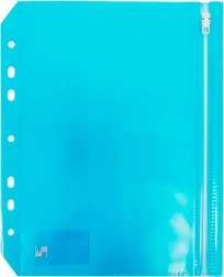 Plic pentru documente cu fermoar format A5 albastru