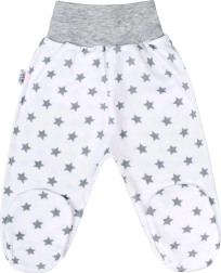Pantalonași cu botoșei pentru bebeluși New Baby Classic II gri cu steluțe