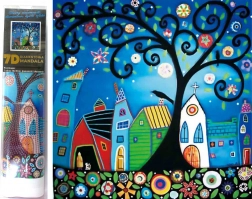 Pictură cu diamante 7D Oraș de basm 30 × 30 cm