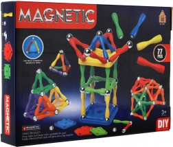set de construcție magnetică 77 piese plastic/metal