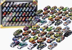 Set de mașinuțe metalice colorate cu mecanism – 50 buc