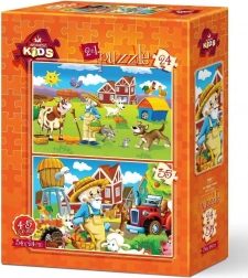 Puzzle Fermierul Fericit 24 + 35 piese