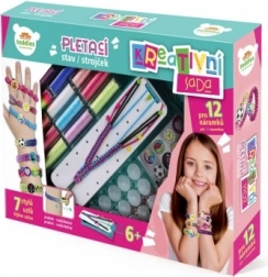 set creativ pentru confecționarea brățărilor cu stativ de împletit și accesorii