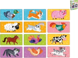 Puzzle pentru copii cu animăluțe în cutie (24 piese, 12 imagini) de la 18 luni