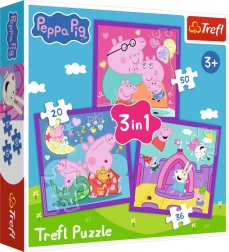 Puzzle Peppa Pig 3‑în‑1 (20, 36, 50 piese)