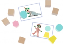 Cuburi din lemn pentru asociere O! Klocki BABY – BOBAŚKI I MIŚ de la Trefl