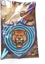 Sabie și scut din spumă cu motiv de tigru