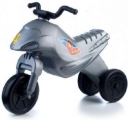 Bicicletă fără pedale cu trei roți Super Bike, argintie, 44 cm