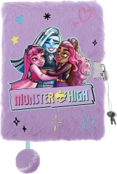 monster high jurnal din pluș cu lacăt, format a5, 96 de pagini