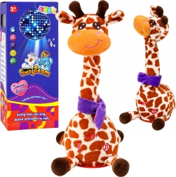 Girafă de pluș interactivă care dansează, cântă și repetă sunete, 30 cm