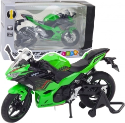 Motocicletă sport metalică verde 1:12