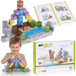 Set de construcție magnetic pentru copii, 88 piese