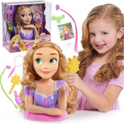 Cap de coafat și stilizat DISNEY prințesa Rapunzel cu accesorii, 13 piese