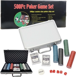 Set de poker profesional 500 piese în servietă din aluminiu