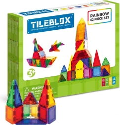 Cărămizi magnetice Tileblox Rainbow set 42 piese