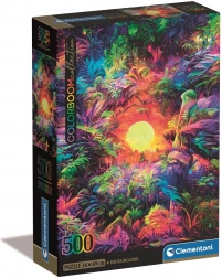 Puzzle 500 Compact – răsărit psihedelic în junglă