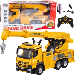 Jucărie moale - Macara galbenă cu telecomandă