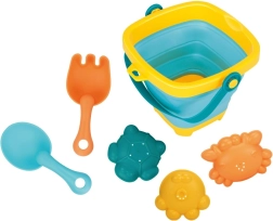 Găleată pliabilă și jucării de nisip BABY MIX – set 5 buc