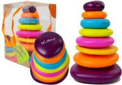 Piramida colorată cu inele pentru copii