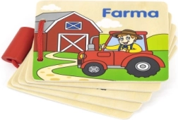 Cărticică din lemn – fermă: primele cuvinte și animăluțe