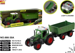 Tractor cu remorcă, cu efecte luminoase și sonore
